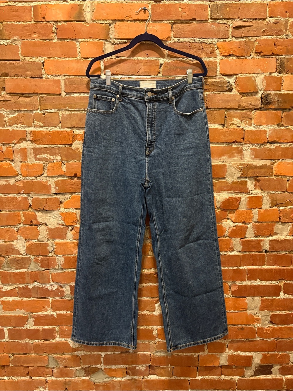 Everlane Way High Sailor Jeans in Dark Blue
